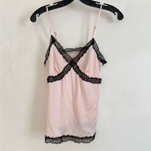 Lejaby Pink Cami with Black Lace